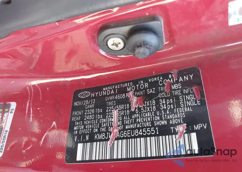 2014 Hyundai Tucson Limited from USA, damaged, VIN KM8JUCAG6EU845551